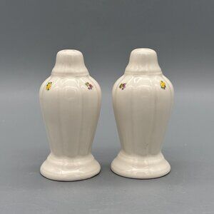 Vintage English Bone China Salt and Pepper Shakers Mini Floral Sprigs